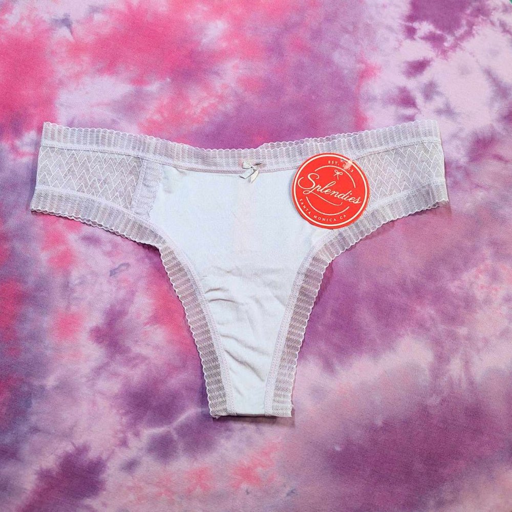 NWT Splendies Lavender Ruffle Limited Edition Thong: M